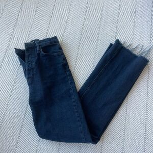 Dark Blue Hudson Frayed Hem Jeans